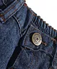 Babyhug Knee Length  Denim Washed Jamaican with Stretch - Dark Blue