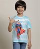 Kidsville DC Comics Featuring Half Sleeves Superman Printed Tee - Blue & White