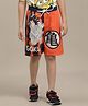 Kidsville Dragon Ball Z Featuring Goku Printed Shorts - Orange & Blue