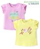 Babyoye 100% Cotton Interlock with Eco Jiva Finish Half Sleeves Top Floral & Text Print Pack Of 2 - Pink & Yellow