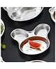 Happy Hues Stainless Steel Divided Meal Plate-3 Compartments Dinner Dish for Baby- Toddler Food- Rabbit Face