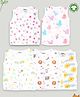 Kidbea Cotton Muslin Pack Of 5 Sleeveless Stars & Sunflowers Assorted Print Jhablas - White Blue & Yellow