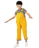 Olele Cotton Sleeveless Placement Checked Dungaree - Yellow
