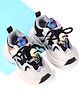 Oh! Pair Lace Ups Sneakers With Cartoon Applique- Black