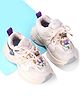 Oh! Pair Lace Ups Sneakers With Doll Applique- Pink