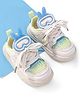 Oh! Pair Slip On Casual Shoes with Bunny Applique & Lace Up Closure - Blue & Green
