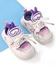 Oh! Pair Slip On Casual Shoes with Bunny Applique & Lace Up Closure - Pink & Purple