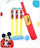 Babyhug Disney Junior Mickey Mouse Cricket Set Size 1 - Red & Yellow