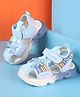 Oh! Pair Velcro Closure Sandals Text Print - Blue