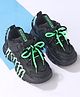 Oh! Pair Slip On Sneakers with Lace Up Closure - Black & Green