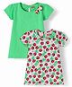 Babyhug Single Jersey Knit Half Sleeves Strawberry Printed Frocks Pack of 2 - Green & Pink