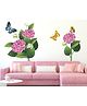 Wallstick Pink Flowers With Butterflies Wallsticker