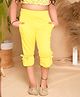 Kids Cave Solid Bow Detailed Capri - Yellow