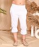 Kids Cave Solid Bow Detailed Capri - White
