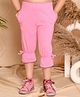 Kids Cave Solid Bow Detailed Capri - Pink