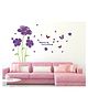 Wallstick Beautiful Violet Flower with Butterflies wallsticker Vinyl