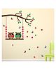 Wallstick owl Couple with Hearts wallstickers Vinyl