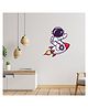 Wallstick Beautiful Astronaut Riding On a Rocket Decorative Vinyl Wallsticker