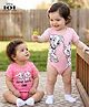 Babyoye Disney Interlock Knit Half Sleeves Onesies with 101 Dalmatians Graphics Pack of 2 - Pink