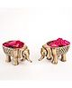 BEHOMA Aiko The Elephant, Brass Finish Animal Figurine, Metal Sculpture (Set of 2)