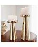 Behoma Handcrafted Metal Pillar Candle Holders, Wedding Centerpieces Metal Candle Holder | Candle Stand for Diwali Festival, Home Decor, Table Decoration, Gift | Colour Golden Set of 2