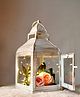 Behoma Miami Lantern, Rustic White - Large, (Candle/Lights NOT Included)
