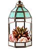 Behoma Hut Lantern, Antique Brass finish and Stained Glass (Only Lantern)