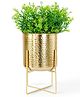 Behoma Hammered Metal Indoor Planter for Table Top and Floor, Decorative Plant Pot Large, Gold