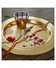 Behoma Metal Hammered Platter, Golden (Only Tray)