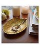 Behoma Metal Leaf Shape Tray for Home Decor Gifting Item, Golden Colour, 1 Small (Only Tray)