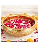 Behoma Classic Chitai Design Urli Bowl for Home Decor, Golden Finish