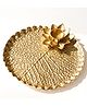 Behoma Lotus Leaf thali with tea-light holder, Gold