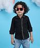 Polka Tots Full Sleeves Solid Shirt - Black