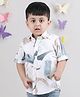 Polka Tots Half Sleeves Abstract Printed Shirt - White