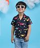 Polka Tots Half Sleeves Vehicles Printed Shirt - Black