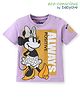 Babyoye Disney 100% Cotton Knit Half Sleeve T-Shirt with Minnie Mouse Graphics - Purple