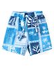 Babyhug Water Repellant Two Way Stretch Swimming Trunk Palm Tree Print - Blue