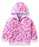 Babyhug Full Sleeves Front-Open Sweatjacket With Hood & Butterfly Graphics - Pink