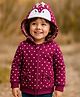 Babyhug Full Sleeves Front Open Sweatjacket with Hood Zipper & 3D Appplique Polka Dot Print -  Maroon