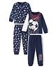 Primo Gino 100% Cotton Knit Full Sleeves Night Suit with Foot Ball Print Pack 2 - Blue
