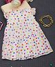 Creative Kids Frill Sleeves Polka Dots Printed Tiered Dress - White & Yellow