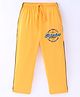 Taeko Single Jersey Full Length  Lounge &  Track Pant with Text Print - Mustard