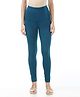 Bella Mama Full Length Maternity Leggings With Tummy Band Solid Color -Teal Blue