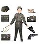 Kaku Fancy Dresses Subhash Chandra Bose National Hero Freedom Fighter Republic Day & Independence Day Theme Costume Set - Dark Green