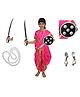 Kaku Fancy Dresses Laxmi Bai National Hero Freedom Fighter  Republic Day & Independence Day Theme Costume Set - Magenta