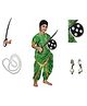 Kaku Fancy Dresses Laxmi Bai National Hero Freedom Fighter  Republic Day & Independence Day Theme Costume Set - Green