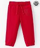 UCB Cotton Full Length Solid Color Track Pant - Red