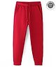 UCB Cotton Knit Terry Full Length Solid  Colour Lounge Pant - Red