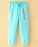 UCB Cotton Knit  Full Length Lounge Pant Solid Colour with Text Print-  Blue