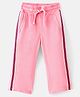 UCB Full Length Solid  Trouser with Elasticated Waist and Tape Detailing-Pink